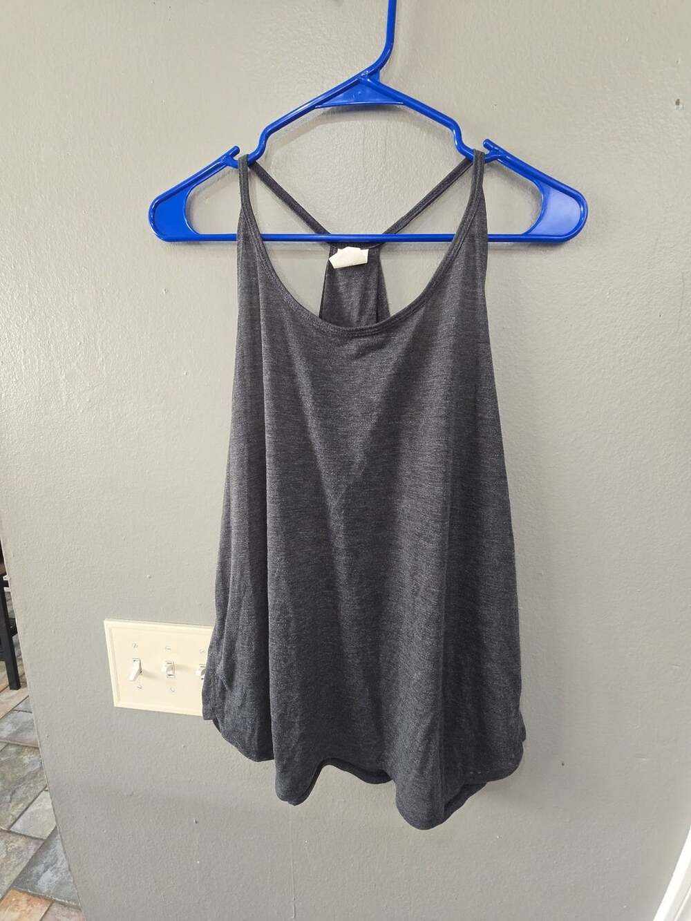 Avia Athletic Tank Top Size XL (16-18) Gray Racerback Workout Activewear